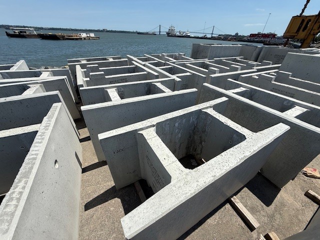 Concrete Seawall Units - Surplus Material from New Stapleton Waterfront Construction