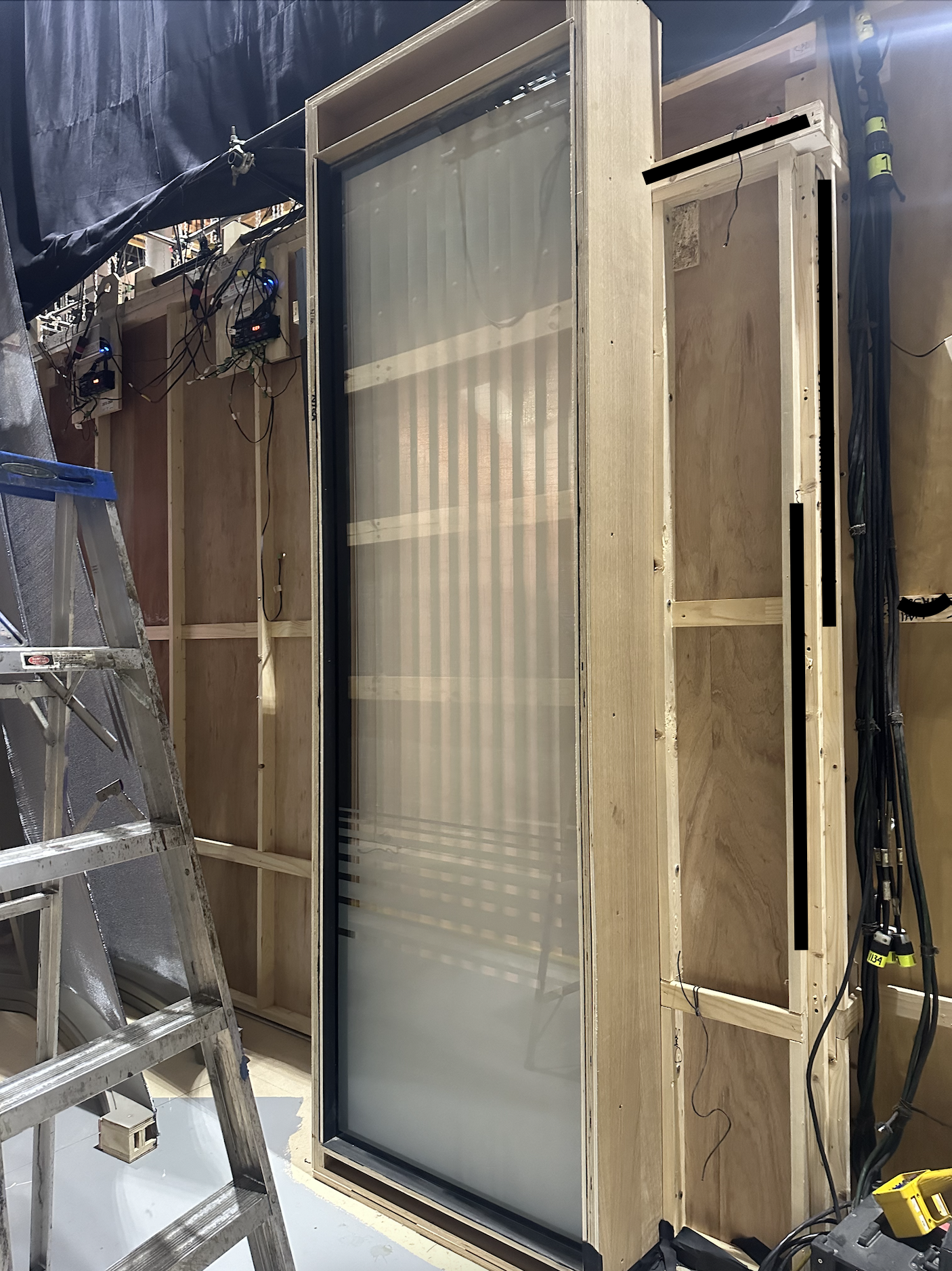 Tall Glass Panels from Film Set