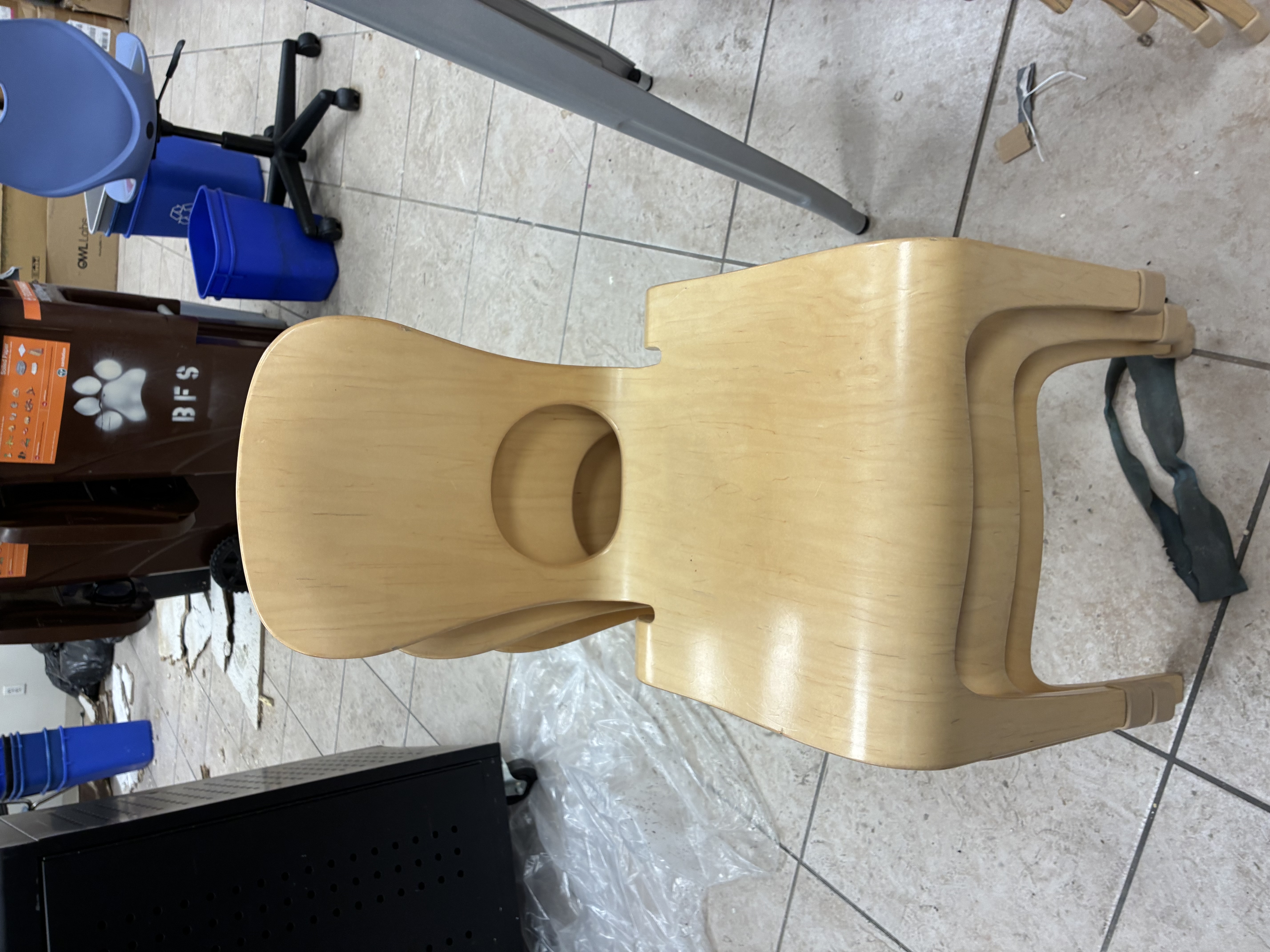 3 Stackable Wooden Chairs