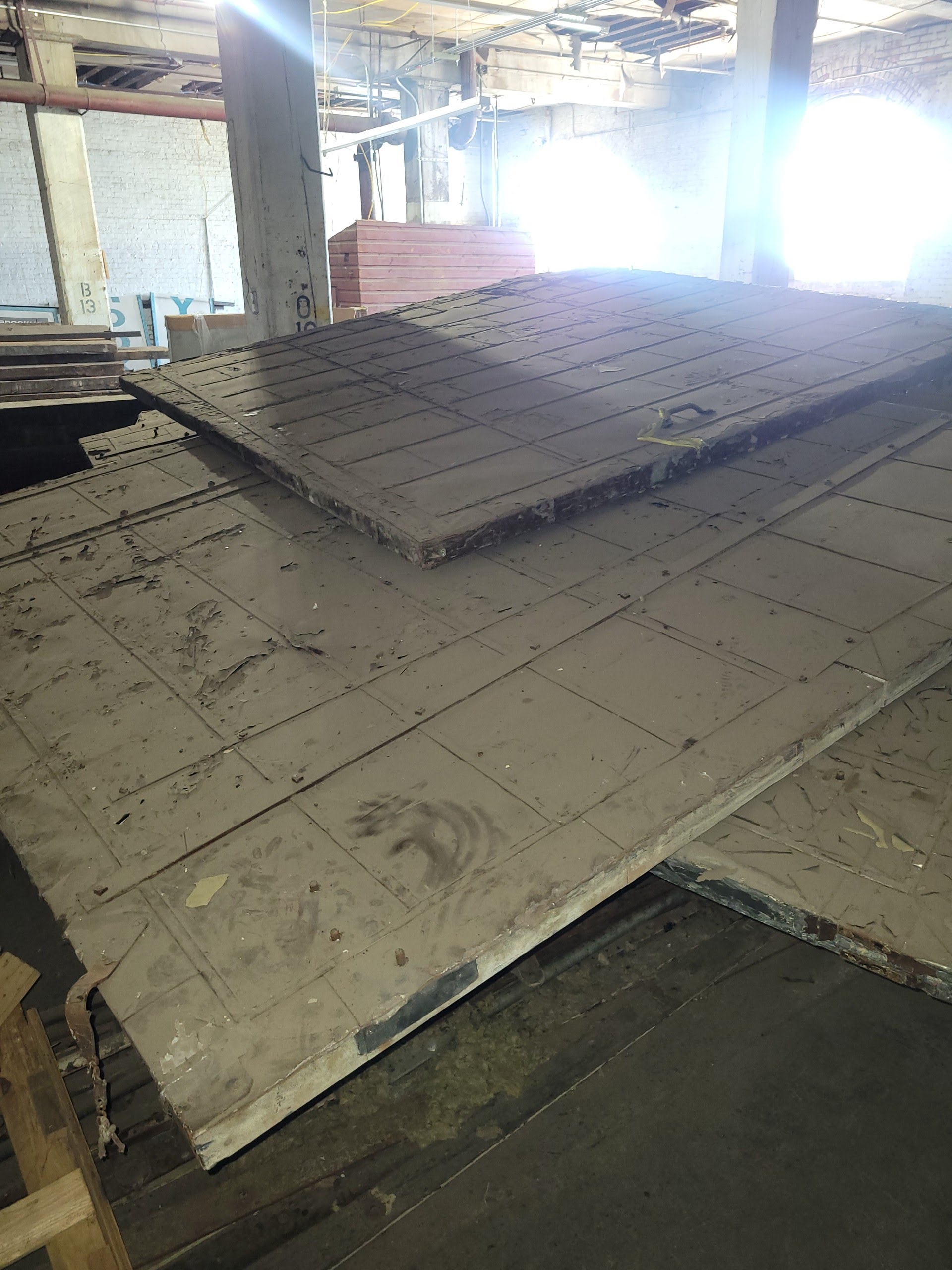 Salvaged Industrial Doors with Metal Exterior