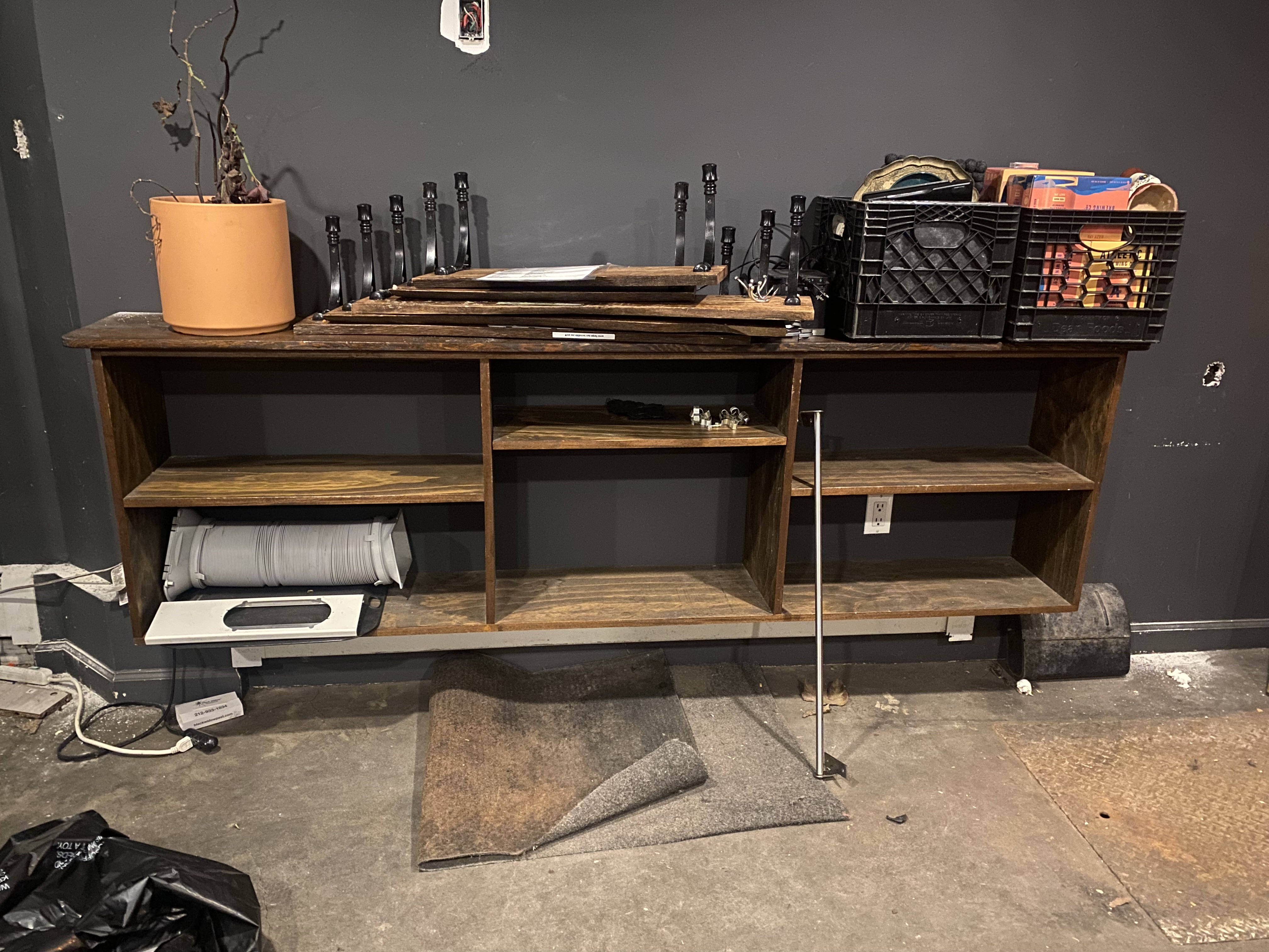 Wall-Mounted Wood Shelves from West Village Cafe