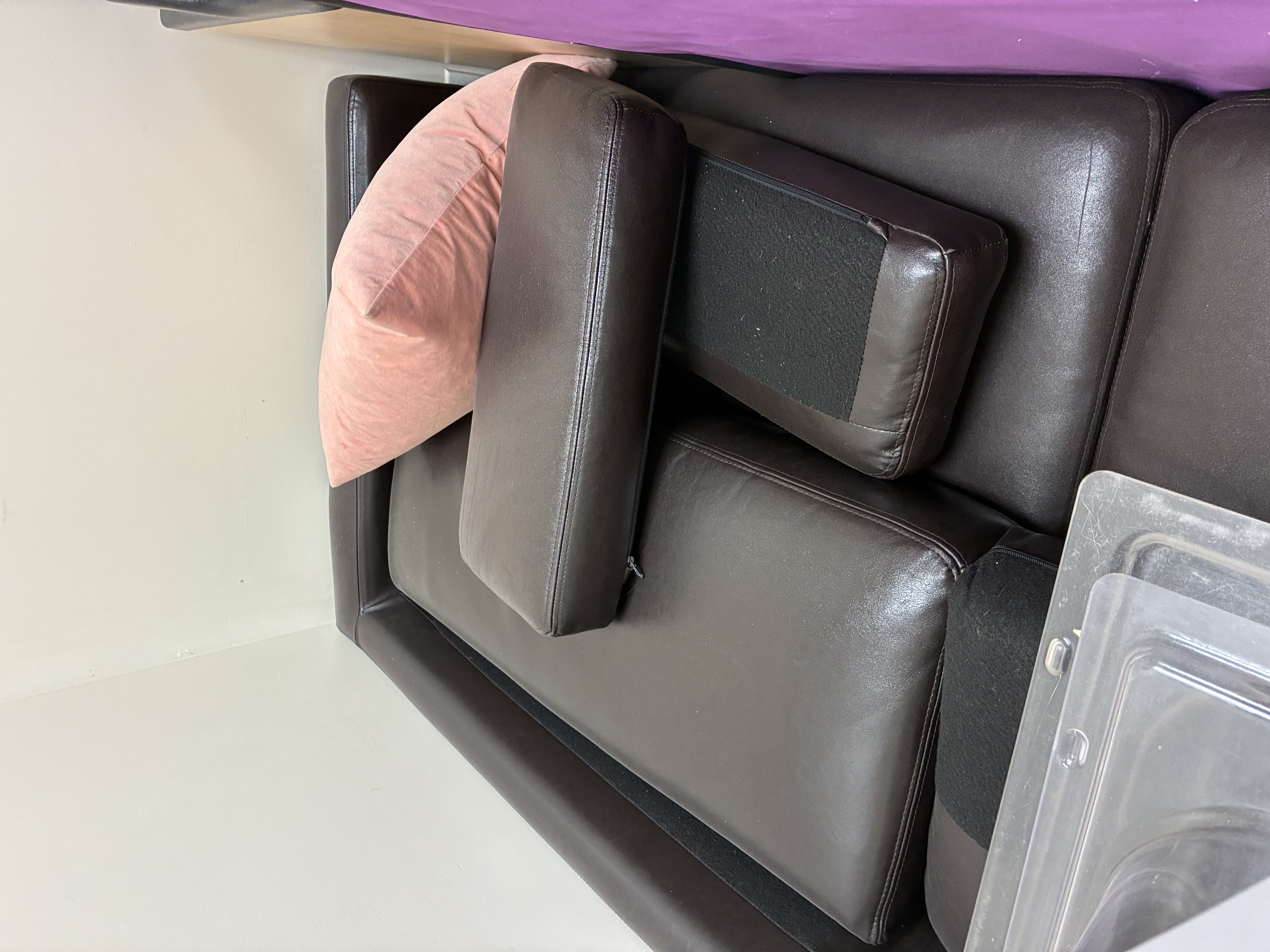 Synthetic Leather Sofa in Dark Brown