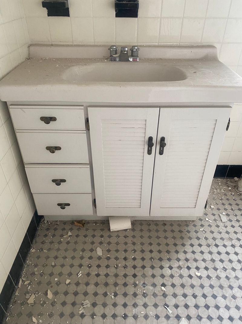 Bathroom Sink & Cabinets from Renovation of Historic Governors Island Officer's Home