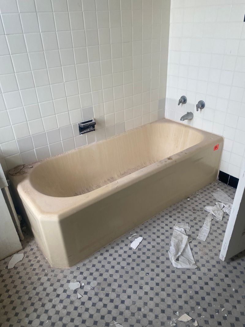 Cast Iron Bathtubs with chamfered corner from Renovation of Historic Governors Island Officer's Home