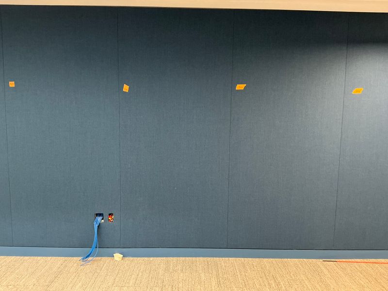 Blue acoustic panels