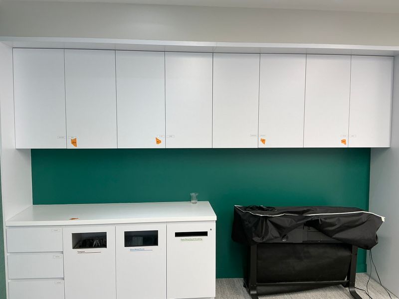 White double-door wall-mounted cabinet