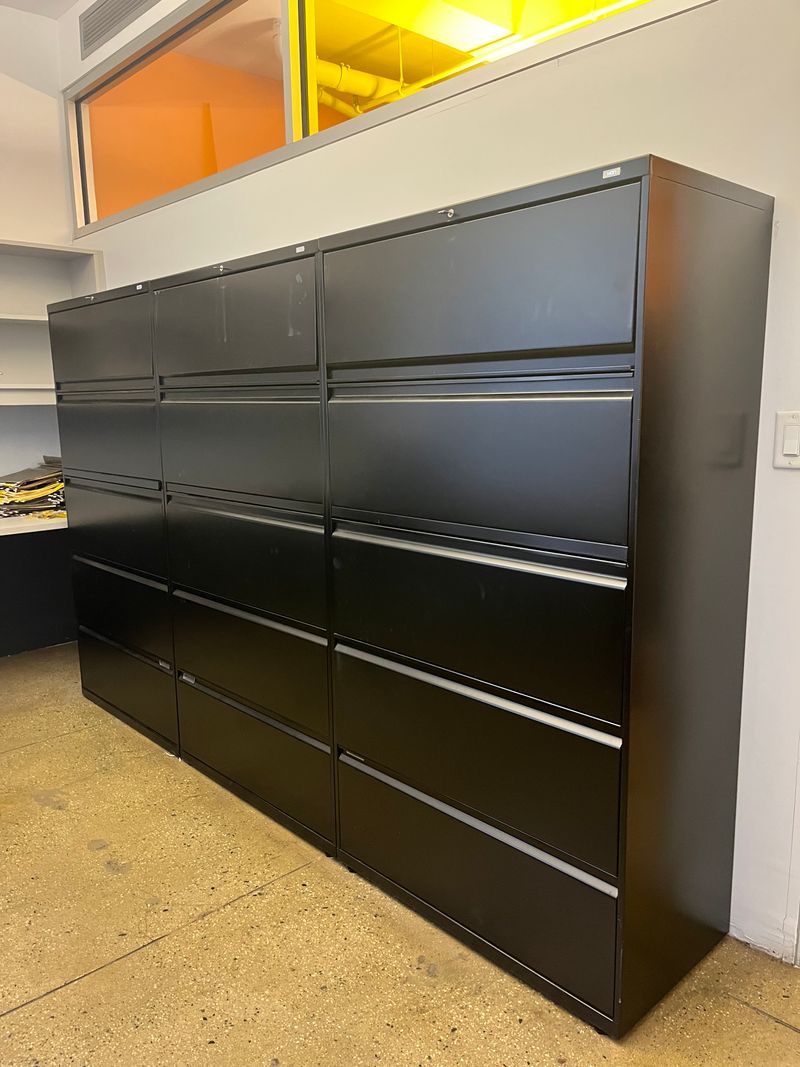 3 Black Hon Filing Cabinets 